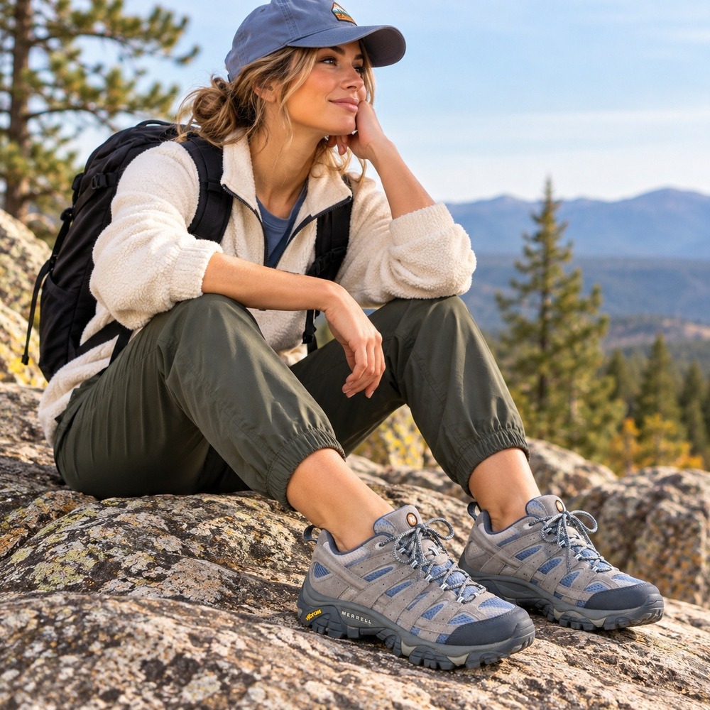 Merrell Moab 2 Vent Hiking Shoes Vibram Suede Mesh Smoke Gray Women's Size 8.5